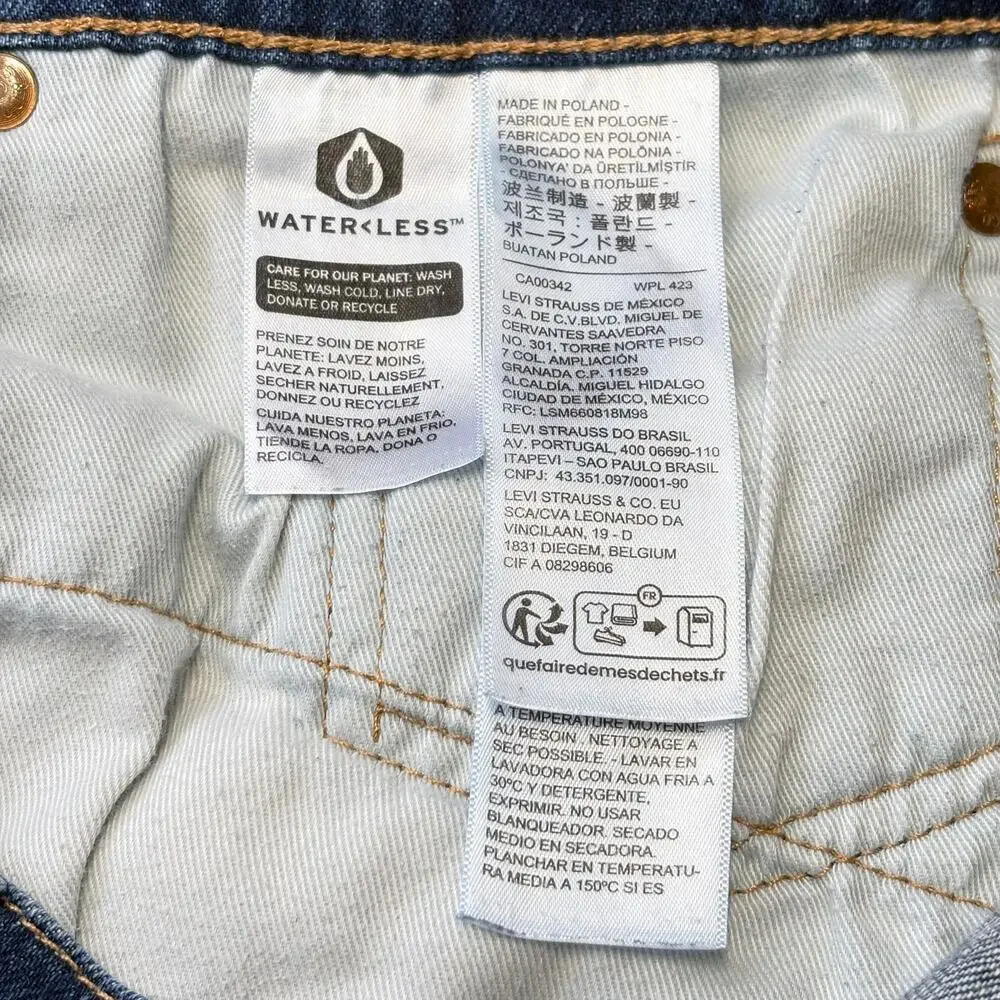 Levi's 514 Straight Mens Jeans 36x30 Big E Medium Wash Blue Premium Denim